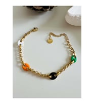 RENKLİ MİNELİ ÇELİK BİLEKLİK 16+6 CM-GOLD ACR4968