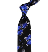 Siyah Motif Desen Piliseli İpek Kravat EST156