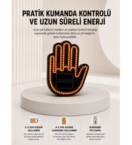 Pilli Led Işık Araç Camı İçin Uzaktan Kumandalı El Simgesi