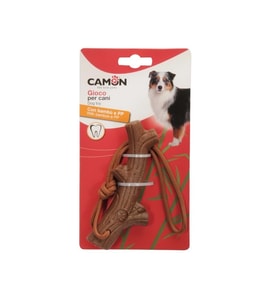 Camon Bambu ve İpten Üretilmiş Dal Şeklinde Eğlenceli Köpek Oyuncağı 18 Cm