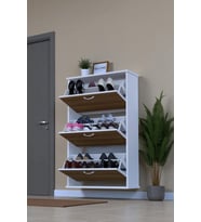 Eliusta Farel 72 cm Genişlik 3 Kapaklı Ayakkabılık 72x114x26 cm  Ceviz Renk Kapı Önü/Antre Ayakkabılık