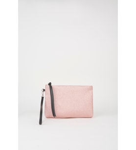 Kadın Bellis Simli Pudra Astarlı Suni Deri Bilek Askılı Portföy El Ve Clutch Çanta