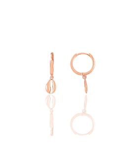 Gümüş rose deniz kabuğu modeli halka küpe SGTL12386KABUK