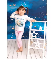 Pia Baby Premium %100 Pamuk İsme Özel Çocuk Pijama Takımı 1-8 Yaş 5089-14 (Pembe)