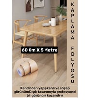 Kolay Temizlenir Su Yağ Neme Dayanıklı Şık Ahşap Görünümlü Kendinden Yapışkanlı Kaplama Kağıdı 5 Mtr