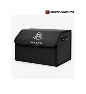 Maybach Marka Logolu Oto Bagaj Organizer Çanta Oto Bagaj Çantası 2 Bölmeli Suni Deri