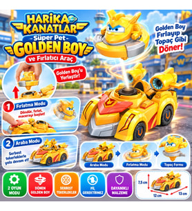 Harika Kanatlar Süper Pet Golden Boy ve Fırlatıcı Araç