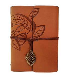 Deri Yaprak Desenli Defter