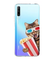 PrintiFy Huawei P Smart Pro ile Uyumlu 1mm Slim Fit Kedi 1 050b Baskılı Şeffaf  Kılıf