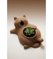 MYCRAFT3D Sevimli Kedi Saksı  Dekoratif Kedi Figürlü Çiçeklik  Masa Üstü Dekoratif Saksı  Mini Doğal Yaşam Alanı