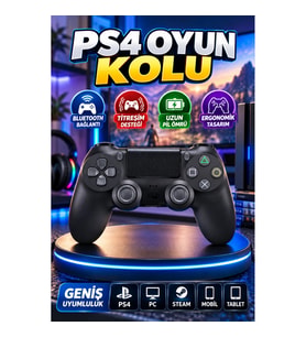 V2 Bluetooth Titreşimli Oyun Kolu – PS4, PC, Steam, Mobil ve Tablet Uyumlu