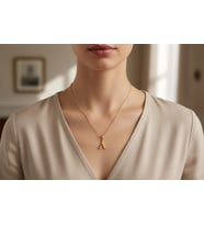 STİL İNCİSİ/XUPING JEWELRY A HARFİ TAŞŞIZ KOLYE (Altın Rengi)