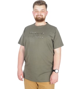 Mode XL Büyük Beden T-Shirt Bis Yaka Antisocial 22187 Haki