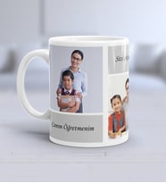 Sevgiliye Kişiye Özel 3 Fotoğraflı Kupa Bardak Sevgiliye - Anne - Baba - Arkadaş Hediye (Parlak Beyaz)