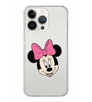 Apple iPhone 13 ProMax Uyumlu Köşe Korumalı Antişok  Kapak Minnie Mouse Tasarımlı Şeffaf  Kılıf