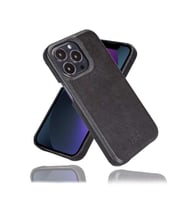 Bouletta Apple iPhone 13 Pro Uyumlu Deri Arka Kapak F360 RST1 Siyah