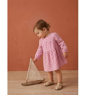 Civil Baby Kız Bebek Puan Baskılı 6-18 Ay Elbise - Pembe