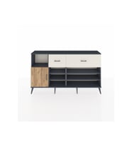 Arges Konsol 6 Raflı 2 Çekmeceli Tek Kapaklı  176x30x99 Antrasit-Çam/Aytaşı