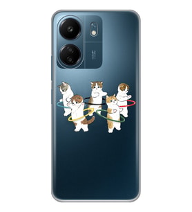 Xiaomi Redmi 13C Uyumlu Tatlı Kediler Tasarımlı Şeffaf Telefon Kılıfı