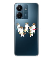 Xiaomi Redmi 13C Uyumlu Tatlı Kediler Tasarımlı Şeffaf Telefon Kılıfı
