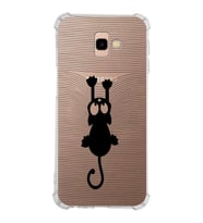 Samsung Galaxy J4 Plus  Köşe Korumalı Antişok Kapak  Çizgi Kedi Tasarımlı Şeffaf  Kılıf