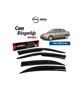 Cam Rüzgarlığı Honda Civic 2001-2005 ile uyumlu (Siyah)