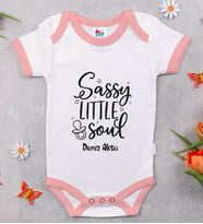 BK Kids Kişiye Özel Pembe Bebek Body Zıbın - Model 8