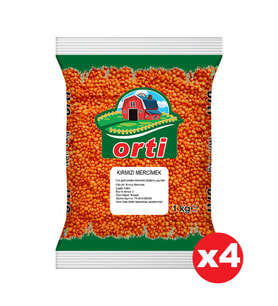 Orti Kırmızı Mercimek 1 Kg. x 4 Adet