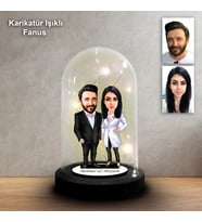 KİŞİYE ÖZEL DOKTOR & MÜDÜR TASARIMLI IŞIKLI KARİKATÜR FANUS BİBLO FN200