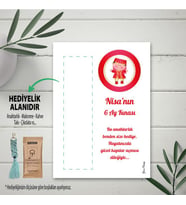 Hediyelik Kart - Kırmızı 6 Ay Kınası Tasarım Makrome Anahtalık, Toka, Kurabiye, Kahve Kartı