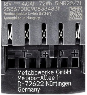 625367000 18V 4.0 Ah LiHD Akü