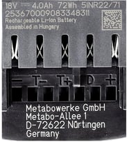 625367000 18V 4.0 Ah LiHD Akü