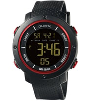 Quark Qu-353Gh-3 Dijital Kronometreli Takvimli Alarmlı Işıklı Erkek Kol Saati (Siyah)