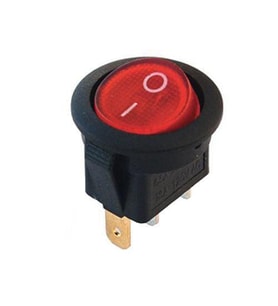 IC-131W  Yuvarlak Işıklı Anahtar On-Off 3P Körüklü