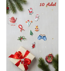 Yılbaşı Mini Figür 11 10'lu paket (Çok Renkli-Renksız)
