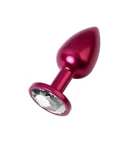 Metal Clear Taşlı Kırmızı  Plug Küçük Boy