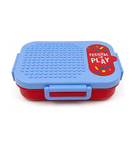 DREAM VEST TEK KATLI 2 BÖLMELİ LEGO ÇELİK BESLENME KUTUSU 600ML MAVİ (U)