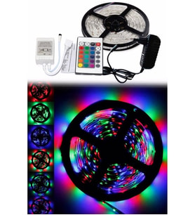 5 Metre Rgb Şerit Led Seti-İç ve Dış Mekan Silikonlu-Tak Çalıştır (5343)