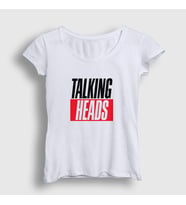 Presmono Kadın Beyaz Logo Talking Heads T-Shirt 491971tt (Beyaz)