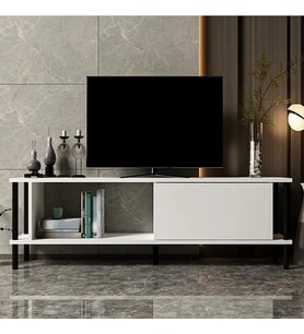 TV Sehpası Rosso Beyaz Siyah 150 cm