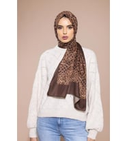 Ekose Desen Pavia Seri Şal Eşarp Askısı ile Birlikte 90X200 cm Kahverengi-90X200