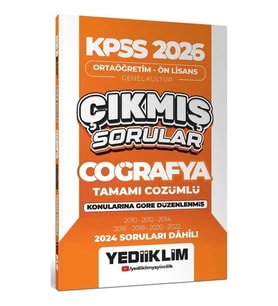 Kpss 2026 Ortaöğretim Önlisans Coğrafya 2010-2024 Çıkmış Sorular Yediiklim