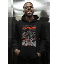 Özel Tasarım Berserk Guts Baskılı Unisex Oversize Anime Karakter Hoodie