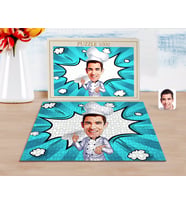 BK Gift Kişiye Özel Erkek Pizza Şefi Karikatürlü 1000 Parça Profesyonel Puzzle-1
