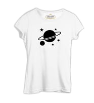 Saturn IV Logo Beyaz Kadın Tshirt