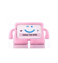 Fuchsia Galaxy Tab A8 10.5" SM-X200 ile Uyumlu kOkO Eğlenceli Karakterli Standlı Çocuk Tablet Kılıfı (Pembe)
