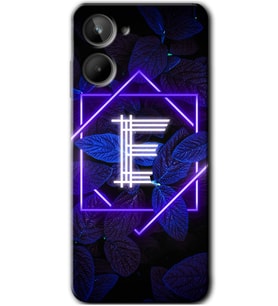 Realme 10 4G Kılıf HD Desen Baskılı Kılıf - Dark Neon Yaprak E Harfi