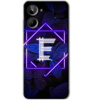 Realme 10 4G Kılıf HD Desen Baskılı Kılıf - Dark Neon Yaprak E Harfi