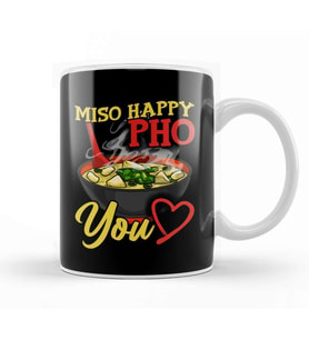 Cute & Funny Miso Happy Pho You Miso Soup Pun Kupa Bardak Porselen