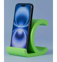 Dekoratif C Harfi Tasarımlı Masaüstü Akıllı Telefon Standı ve Tutucu (Yeşil)